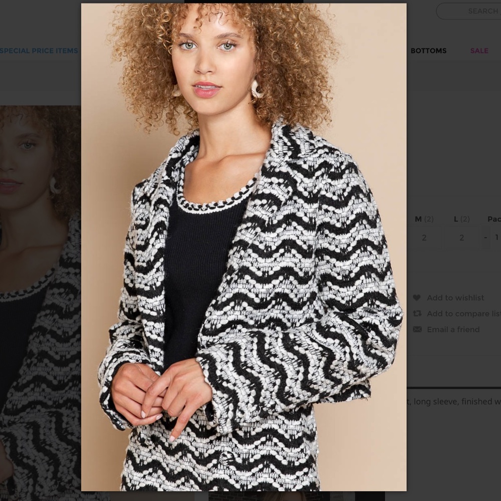 POL Black and White  Blazer